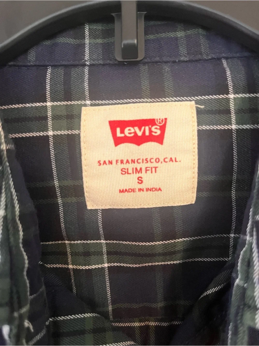 Levi's Slim Fit Plaid Button-Down Shirt, Navy/Green